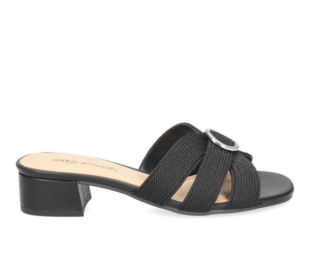 Women's Easy Street Onyx Heeled Sandals in Black Woven color