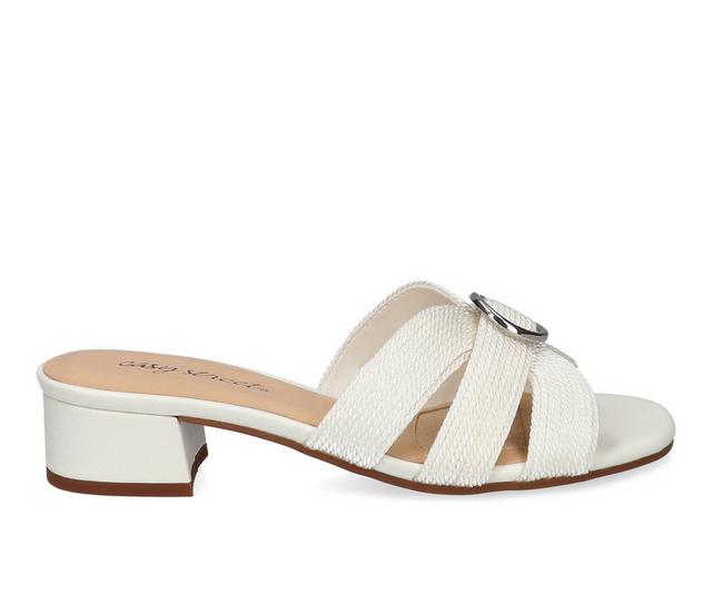 Women's Easy Street Onyx Heeled Sandals in White Woven color