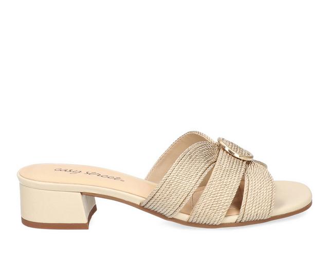 Women's Easy Street Onyx Heeled Sandals in Beige Woven color