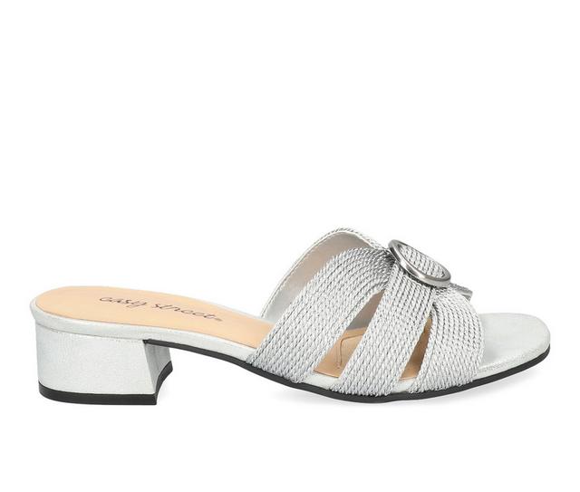 Women's Easy Street Onyx Heeled Sandals in Silver Woven color