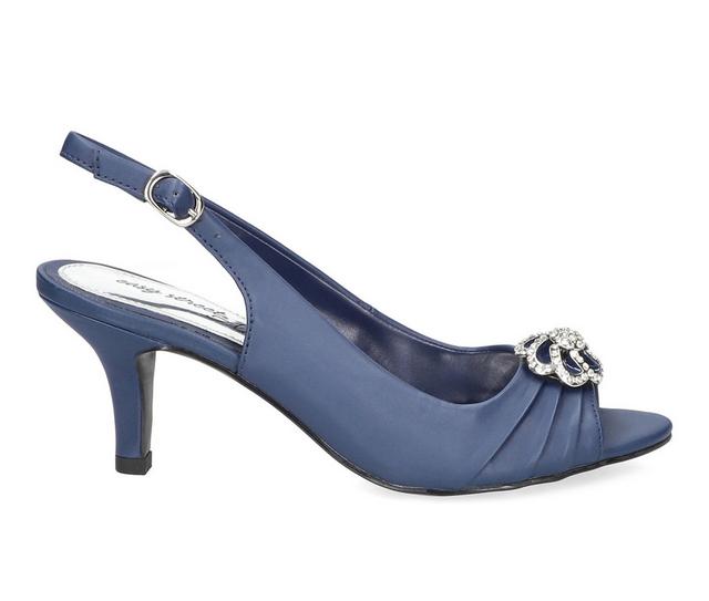 Women's Easy Street Poise Dress Sandals in Navy Satin color