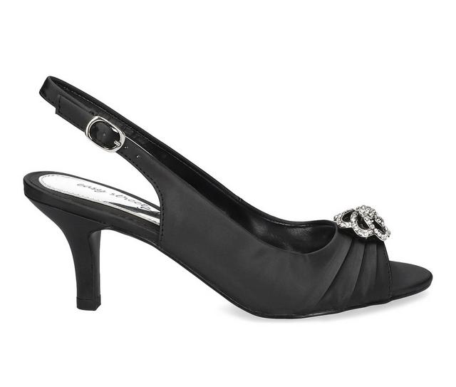 Women's Easy Street Poise Dress Sandals in Black Satin color