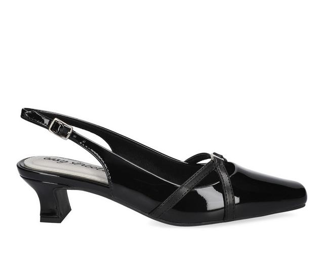 Women's Easy Street Ridley Pumps in Black Patent color