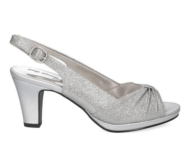 Women's Easy Street Saturn Dress Sandals in Silver Sparkle color