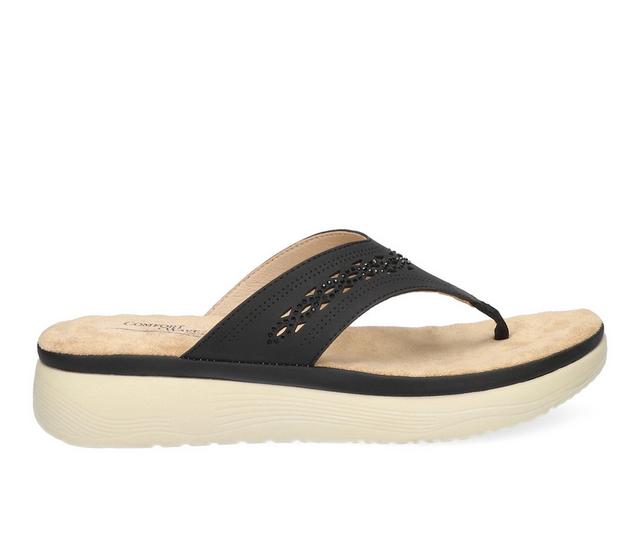 Women's Easy Street Sonny Flip-Flops in Black color