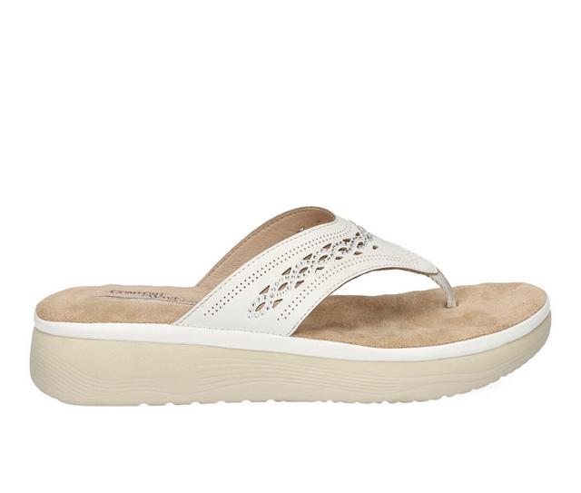 Women's Easy Street Sonny Flip-Flops in White color