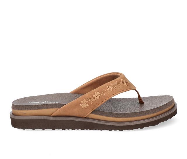 Women's Easy Street Wanderlust Flip-Flops in Tan color