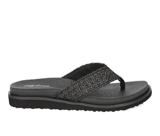 Easy Street Whimsy Flip-Flops in Black Woven color