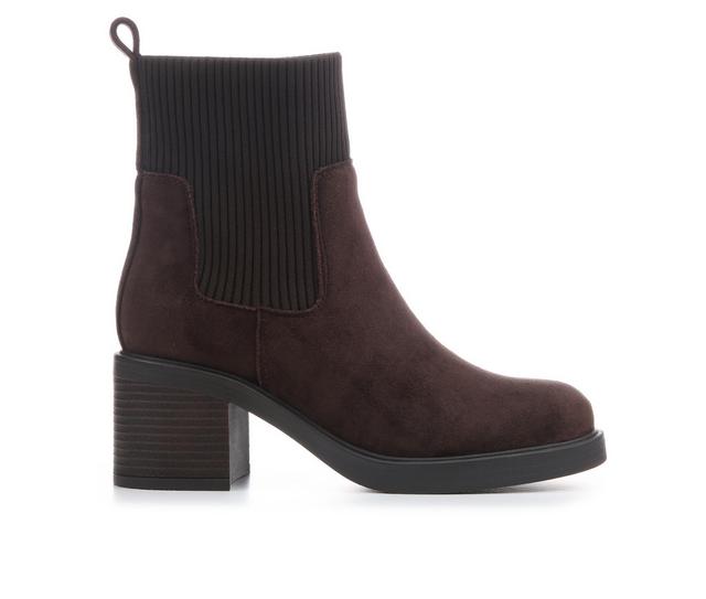 Women's MIA Hayzlee Booties in Chocolate color