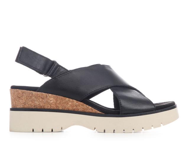 Women's Clarks Diaz Cross Wedges in Black color