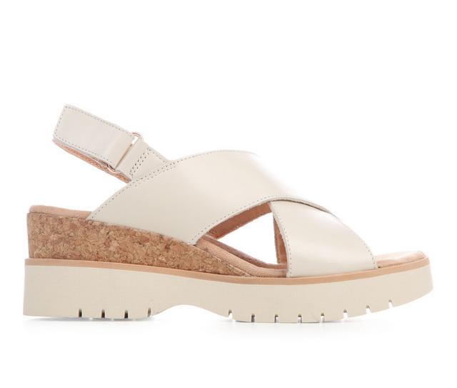 Women's Clarks Diaz Cross Wedges in Cream color