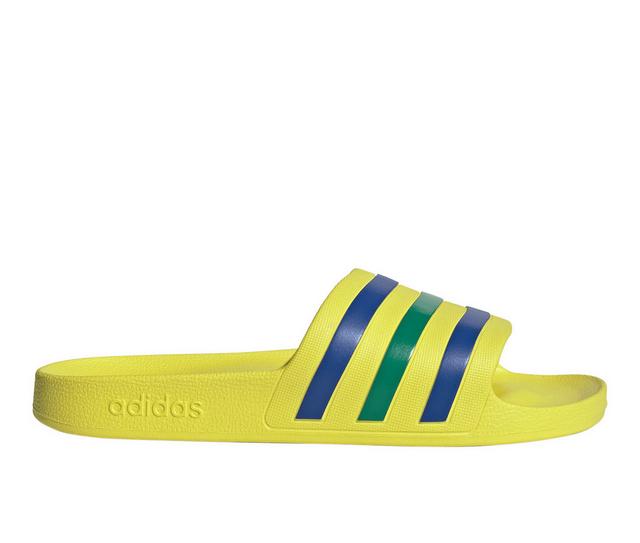 Men's Adidas Adilette Aqua Slides Slides in Bright Yellow color