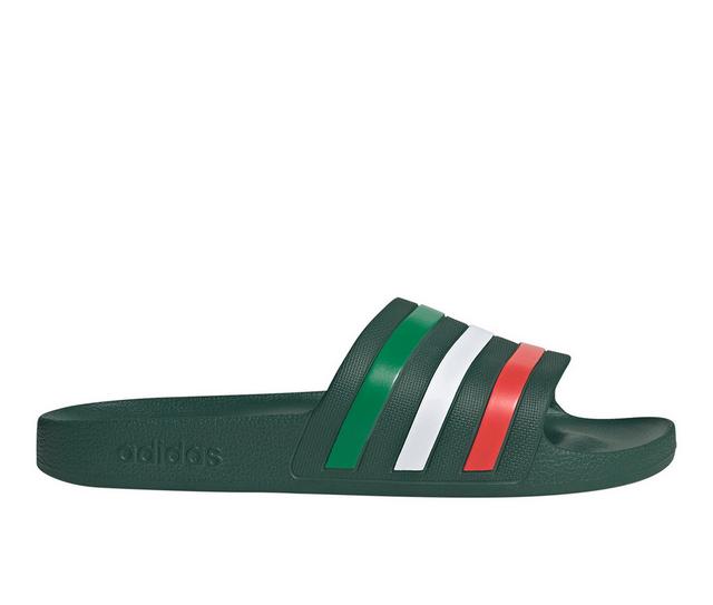 Men's Adidas Adilette Aqua Slides Slides in Dark Green color