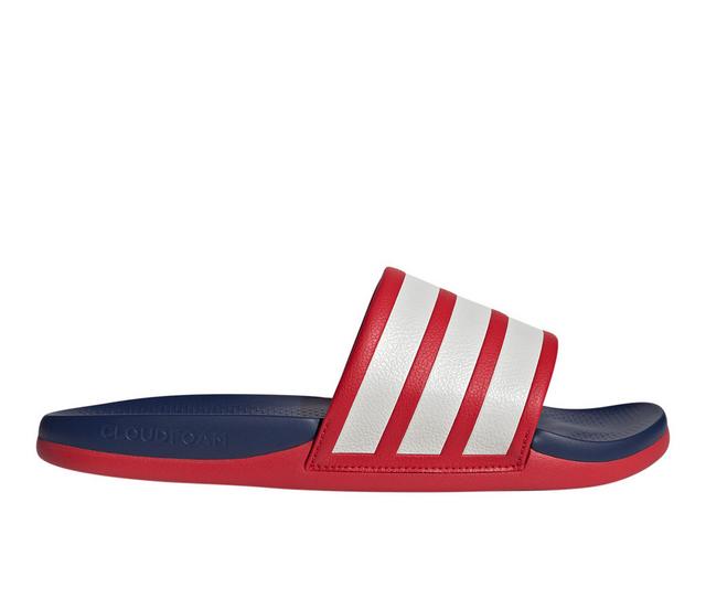 Men's Adidas Adilette Comfort 2.0 Men's Slides in Medium Red color