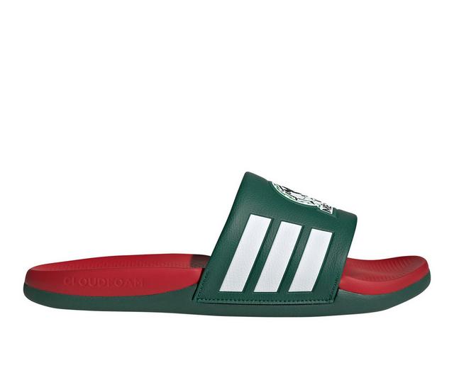 Men's Adidas Mexico 26 Adilette Comfort 2.0 FMF Slide Slides in Dark Green color