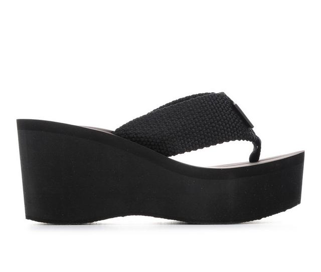 Women's Rocket Dog Crush Sandal Platform Sandals in Black Fabric color