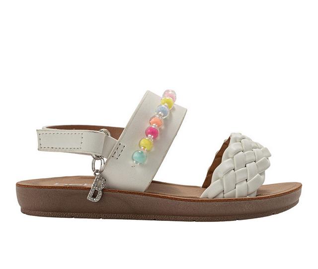Girls' Bebe Toddler Briar Sandals in White color