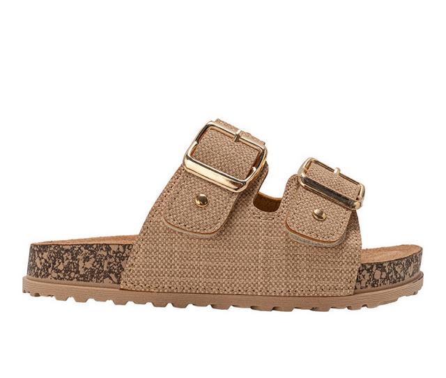 Girls' Bebe Little Kid Cherry Footbed Sandals in Tan color