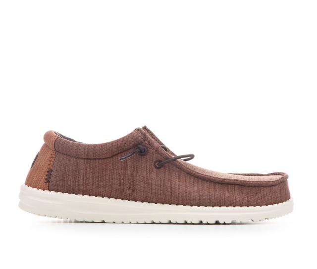 Men's HEYDUDE Wally Heather Mix Casual Shoes in Downtown Brown color