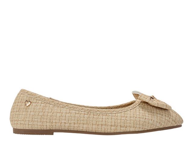 Girls' Bebe Little Kid Faye Flats in Tan color