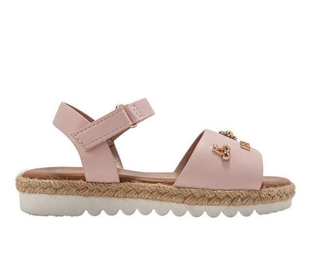 Girls' Bebe Little Kid Fleur Sandals in Blush color