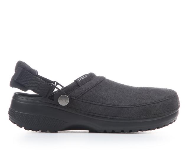 Adults' Crocs Crafted Vegan Suede Clogs in Black color