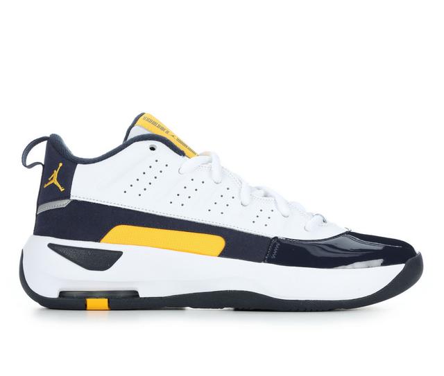 Men's Jordan Max Aura 7 Sneakers in Wht/Yellow/Navy color