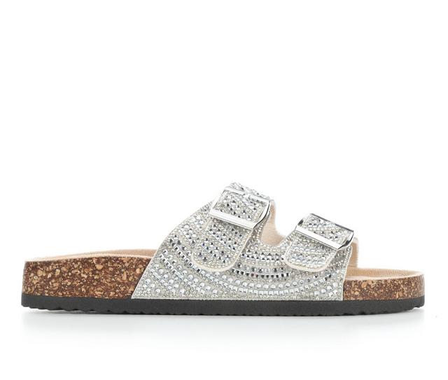 Women's Jellypop Eevi Footbed Sandals in Silver color