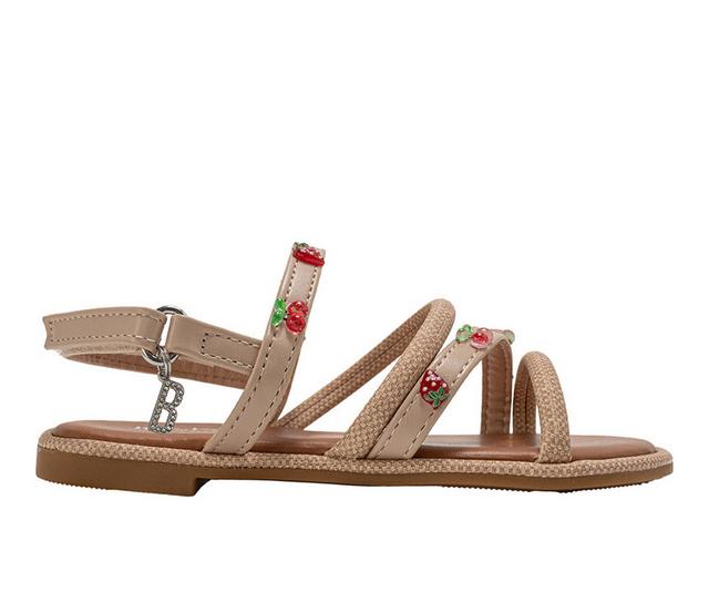 Girls' Bebe Little Kid Fresa Sandals in Tan color