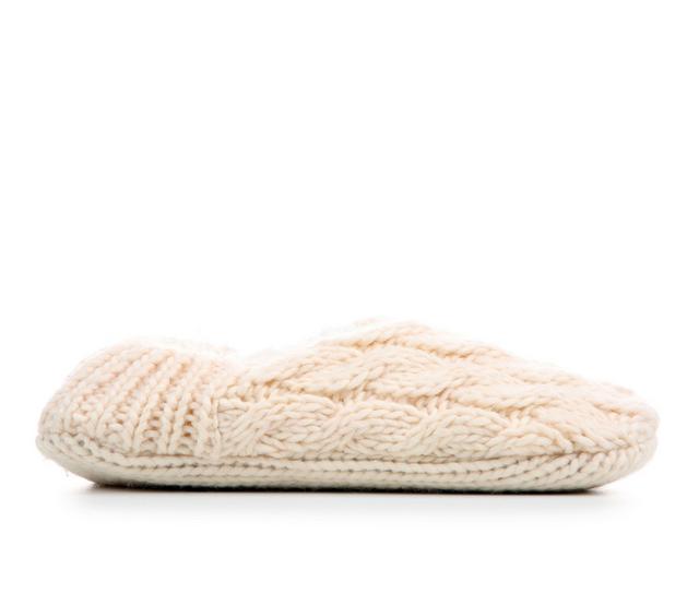 MUK LUKS One Size Chunky Ballerina Slippers in CREAM color