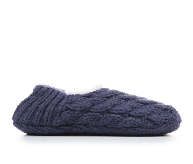 MUK LUKS One Size Chunky Ballerina Slippers in DK DENIM BLUE color