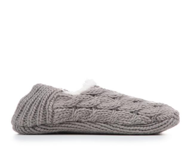 MUK LUKS One Size Chunky Ballerina Slippers in GREY color