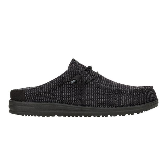 Men's HEYDUDE Wally Slip Stretch Sox Slip-ons in Black color