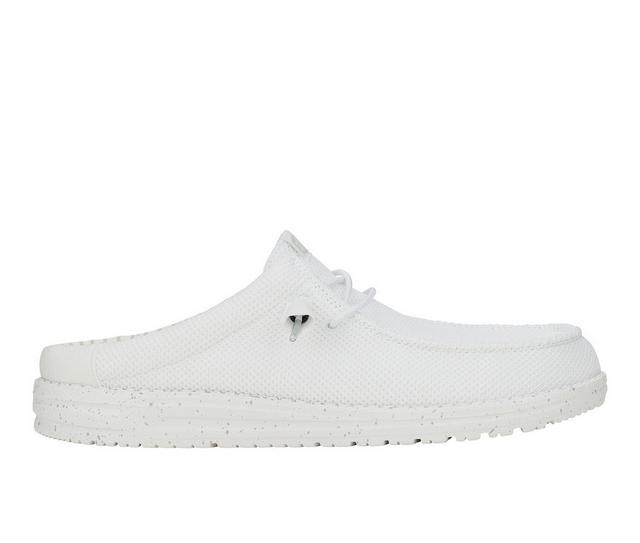Men's HEYDUDE Wally Slip Stretch Sox Slip-ons in White color