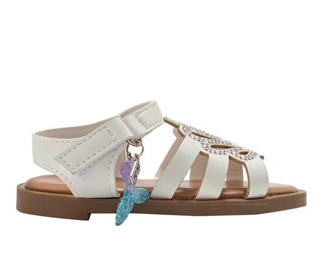Girls' Bebe Toddler Mystic Sandals in White color