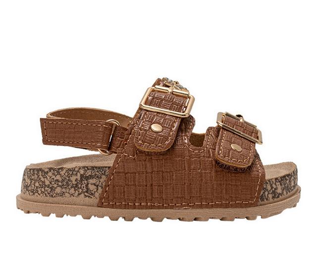 Girls' Bebe Toddler Peaches Sandals in Cognac color