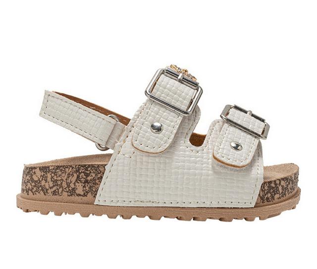 Girls' Bebe Toddler Peaches Sandals in White color