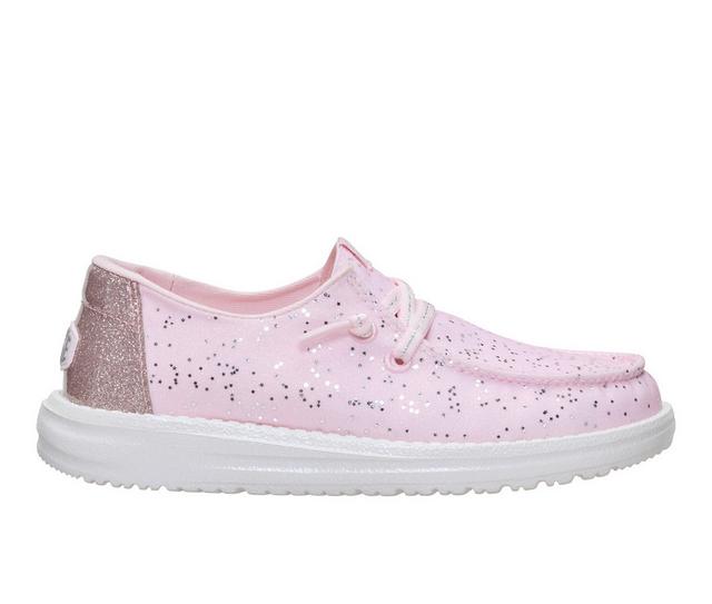 Girls' HEYDUDE Little Kid & Big Kid Wendy Y Sparkle Slip-ons in Pink color