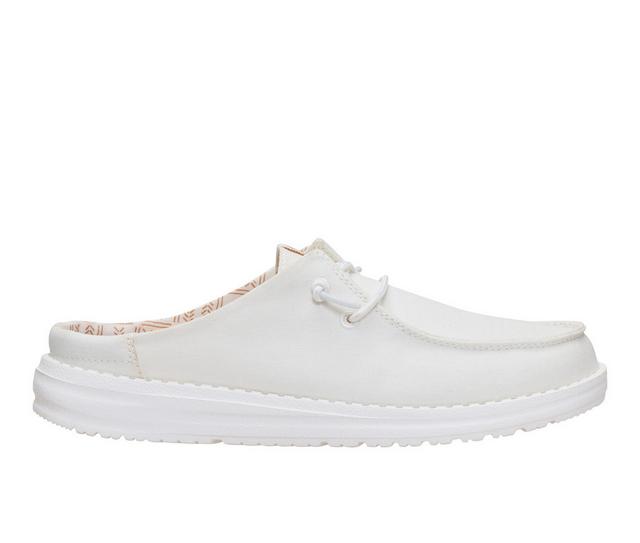 Women's HEYDUDE Wendy Slip Stretch Canvas Slip-ons in White color