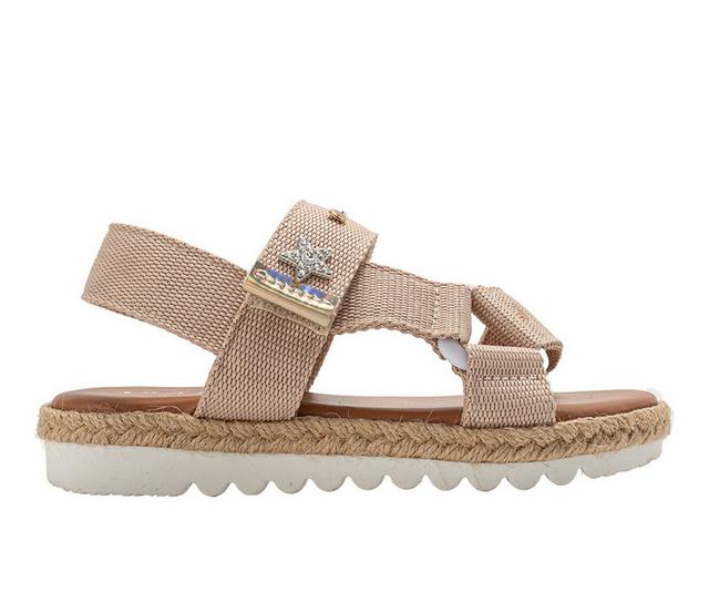 Girls' Bebe Little Kid Pearla Sandals in Tan color