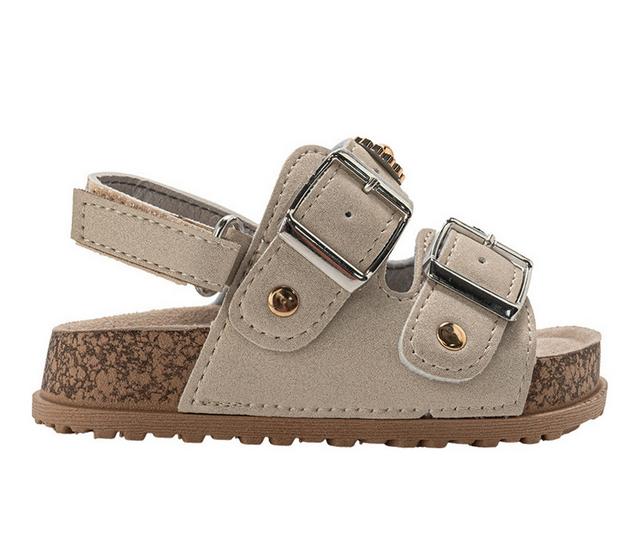 Girls' Bebe Toddler Poppy Footbed Sandals in Tan color