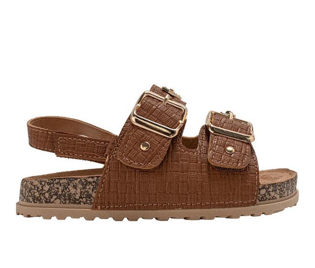 Girls' Bebe Little Kid Rosie Sandals in Cognac color