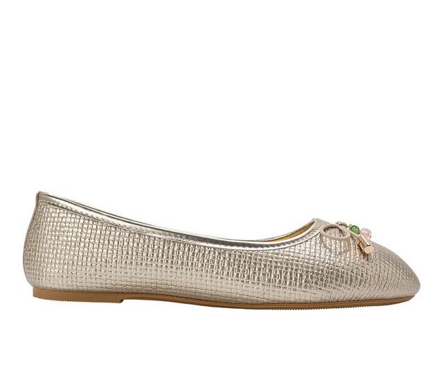 Girls' Bebe Little Kid Scarlet Flats in Light Gold color