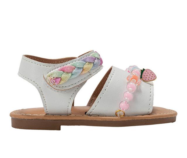 Girls' Bebe Toddler Selah Sandals in White color