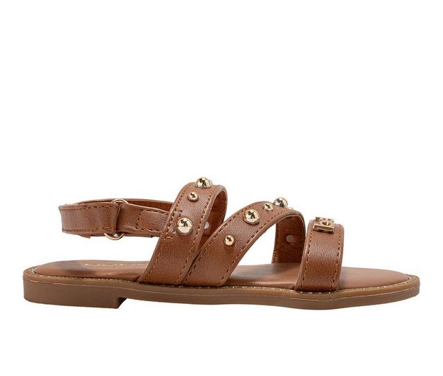 Girls' Bebe Little Kid Sparkle Sandals in Cognac color