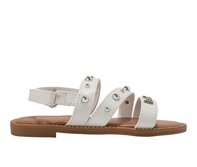 Girls' Bebe Little Kid Sparkle Sandals in White color