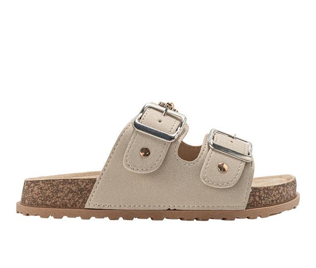 Girls' Bebe Little Kid Sunny Footbed Sandals in Tan color