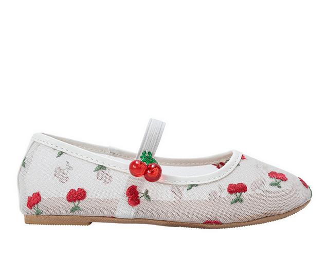 Girls' Bebe Little Kid Sweetie Flats in White color