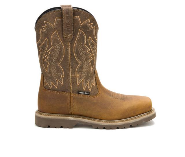 Caterpillar Colorado Frontier Steel Toe Work Boot Cowboy Boots in Beaned color