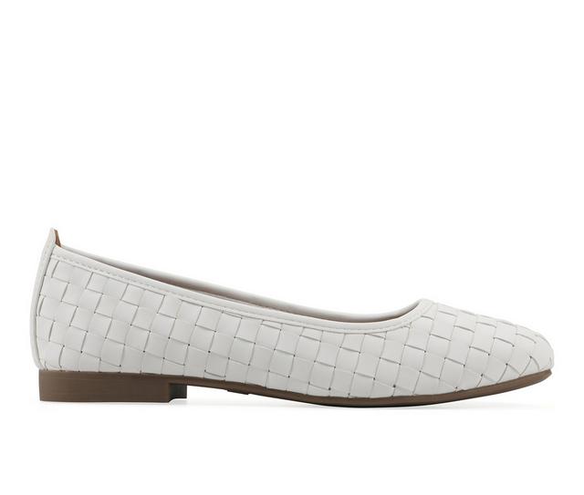 Women's White Mountain Boccie Flats in White color